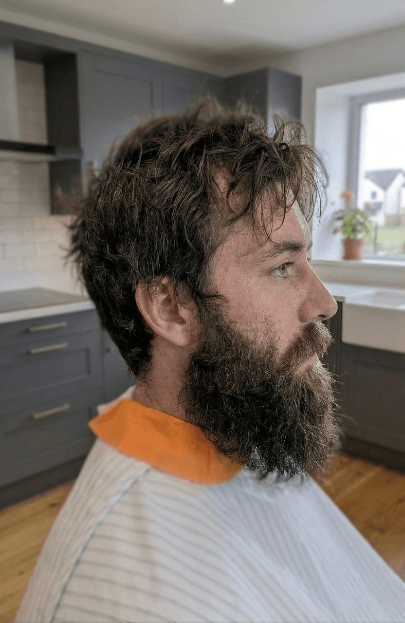 Before a fresh haircut transformation