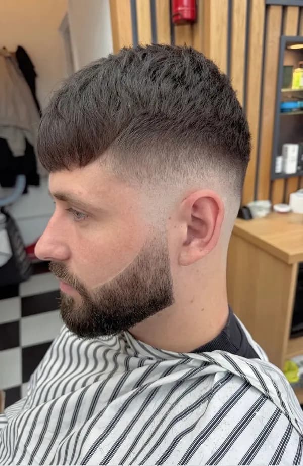 After a skin fade and beard trim