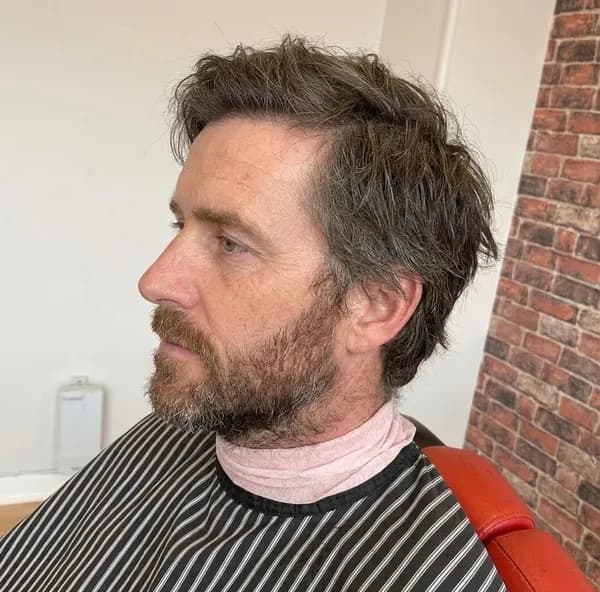 Before a classic haircut